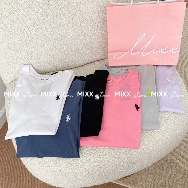 Áo Thun Nữ thêu polo chất thun cotton mềm mịn phom suông rộng chuẩn dáng