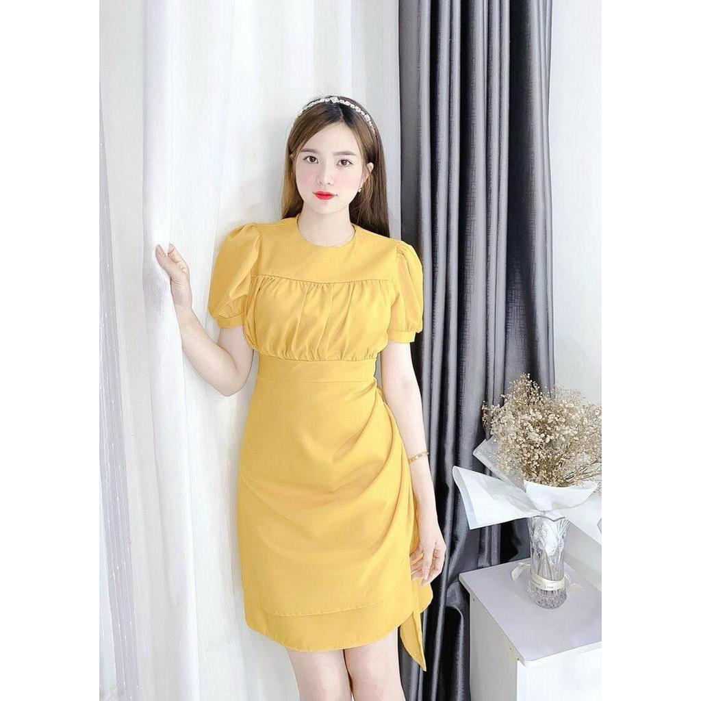 Váy nhún đuôi cá cổ tròn nhiều màu hàng đẹp
