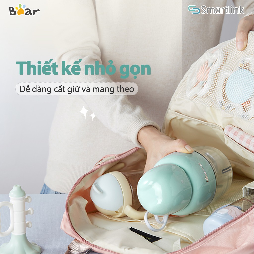 [Mã ELMALL10 giảm 10% đơn 500K] Máy Xay Mini Đa Năng, Đồ Ăn Dặm Cho Bé Bear QSJ-B01P1 - Chính Hãng - BH 18 Tháng