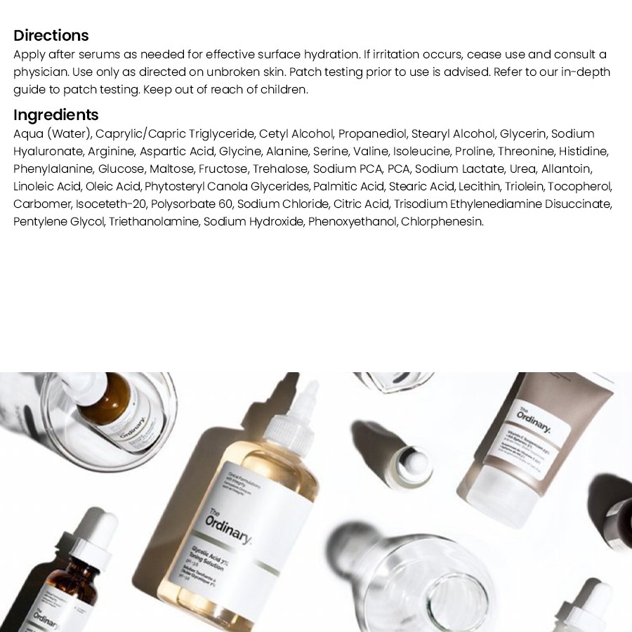 Kem Dưỡng Ẩm Da Mặt Tự Nhiên The Ordinary + Ha Chất Lượng Cao Dung Tích 100ml | BigBuy360 - bigbuy360.vn