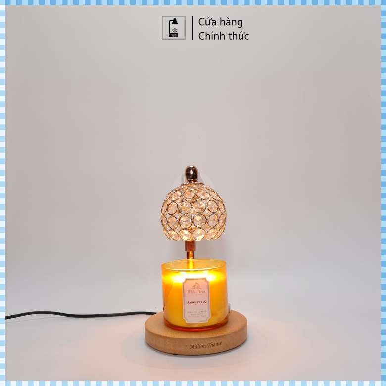 Đèn đốt nến thơm - Pha lê - Chỉnh chiều cao, độ sáng