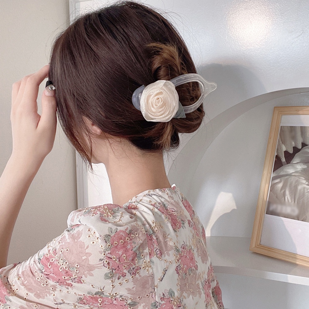Kẹp Tóc Mỏ Vịt Đính Hoa Hồng Thời Trang Cho Nữ