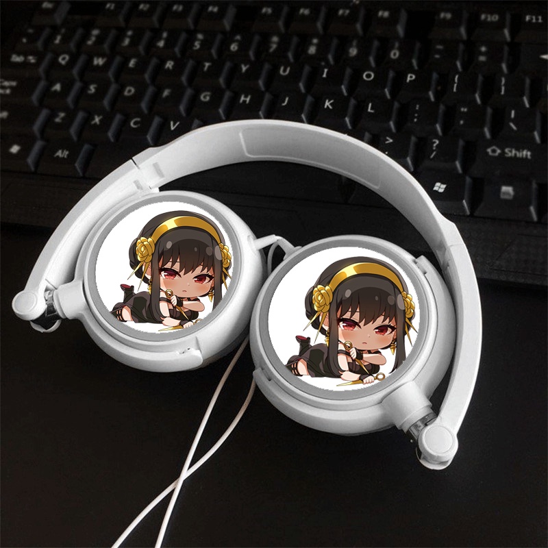 Tai nghe in hình nhân vật SPY x Family ver nằm anime chibi dạng chụp cắm dây tiện lợi
