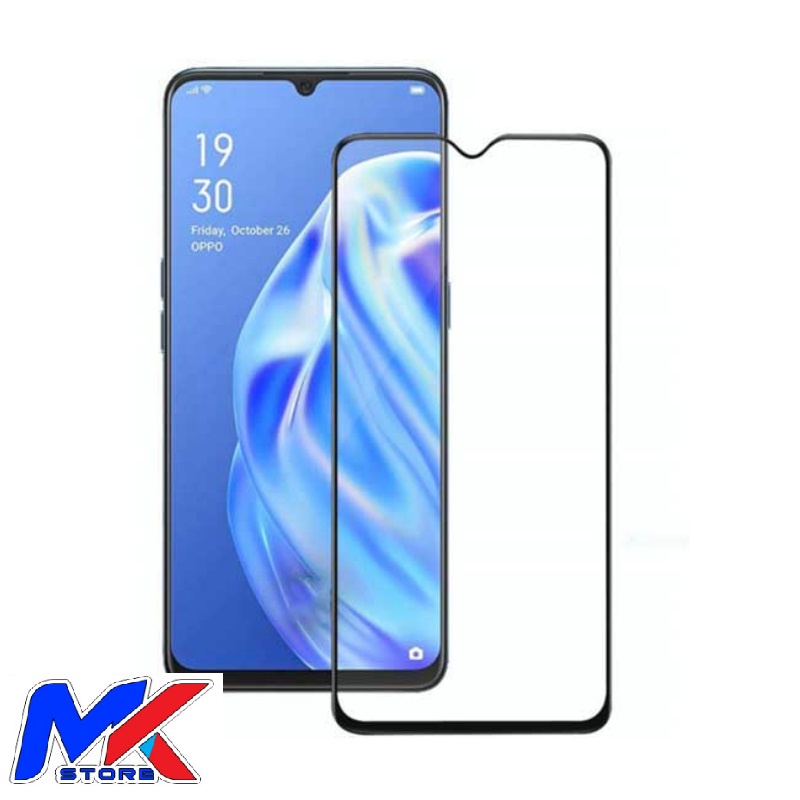Kính cường lực bảo vệ màn hình ĐT OPPO A16 full màn hình full keo - tặng bộ giấy lau kính trị giá 10K