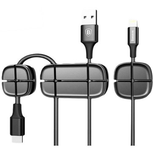 Kẹp dây cáp Baseus Cross Peas Cable giúp cố định dây cáp tạo không gian gọn gàng khi sạc điện thoại