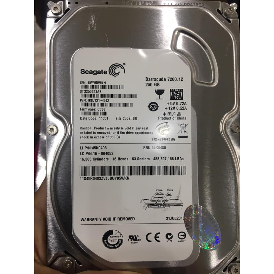 ổ cứng HDD 250GB Chuẩn hãng | BigBuy360 - bigbuy360.vn