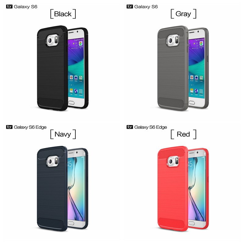 Samsung S6/S6 Edge Carbon fiber soft shell Phone case
