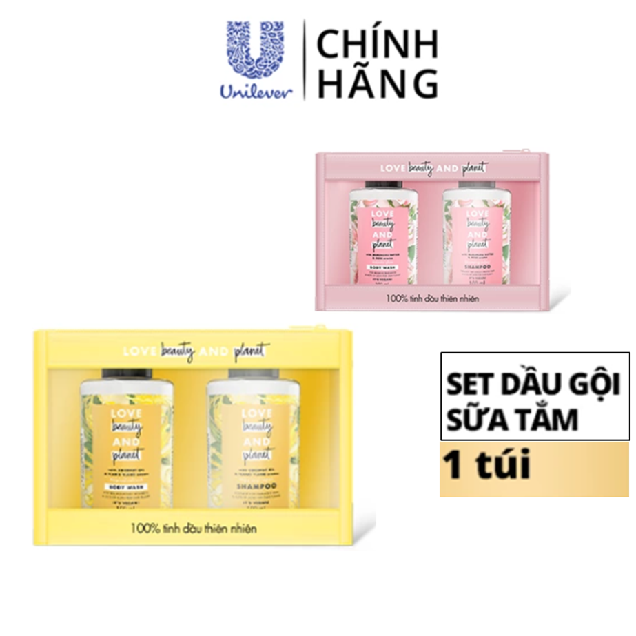 [HB GIFT] Set dầu gội sữa tắm Love Beauty and Planet 100ml x 2 - Giao ngẫu nhiên