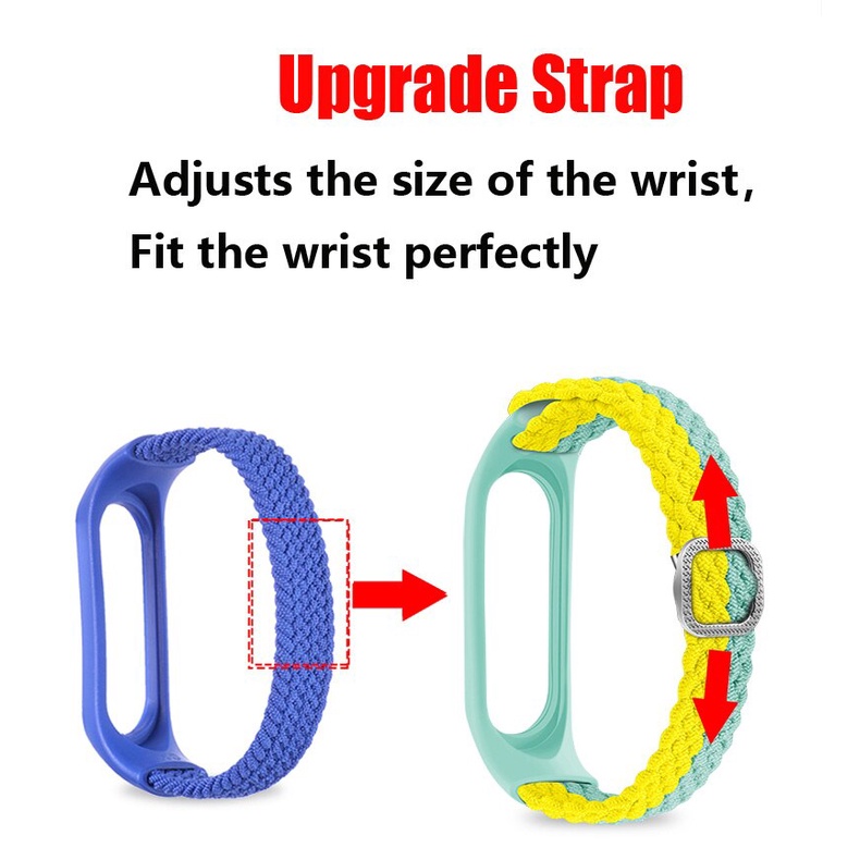 Dây Đeo Tay Bằng Nylon Co Giãn Điều Chỉnh Được Cho Mi band 6 Miband4 miband 5 xiaomi Mi band 4 3 5 6