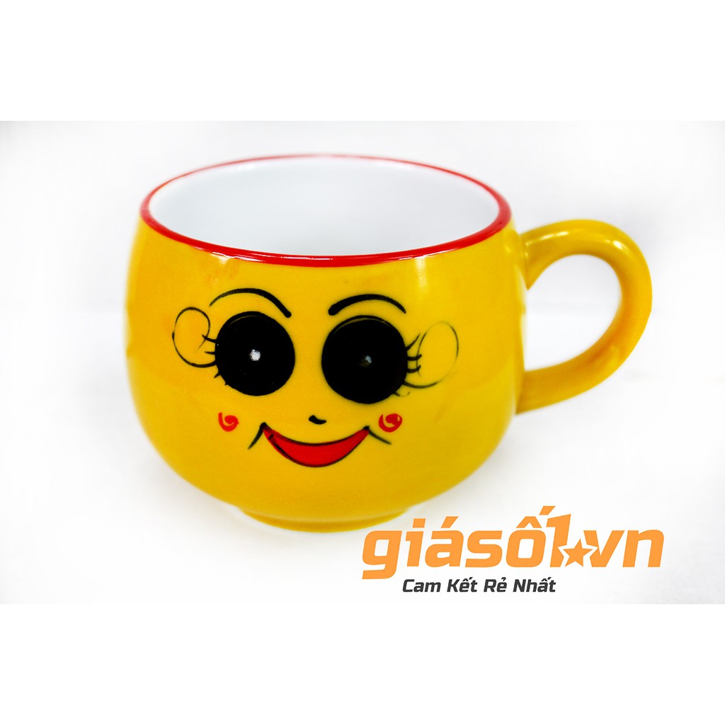 Cốc Lucky hình mặt cười gốm Bát Tràng (nhiều màu sắc)