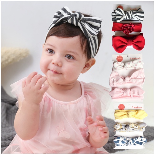 Set 3 băng đô, tuban cho bé xinh xắn đáng yêu có hộp BD01