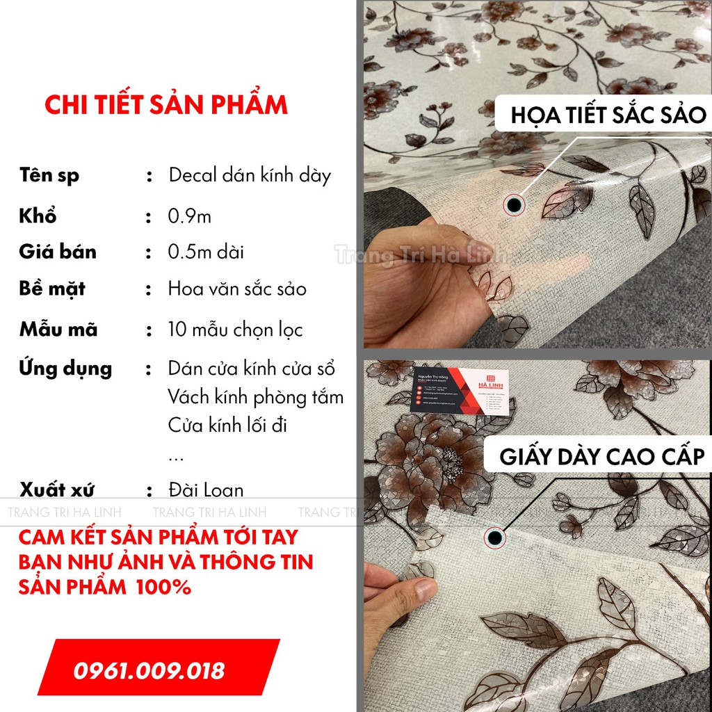 Giấy decal dán kính ED loại dày cao cấp , đề can dán kính 3d trang trí nhiều mẫu hoa văn tự chọn 90cmx50cm | BigBuy360 - bigbuy360.vn