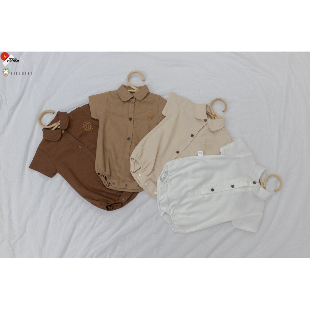  Bodysuit linen cổ đức basic cho bé từ 5 đến 13kg