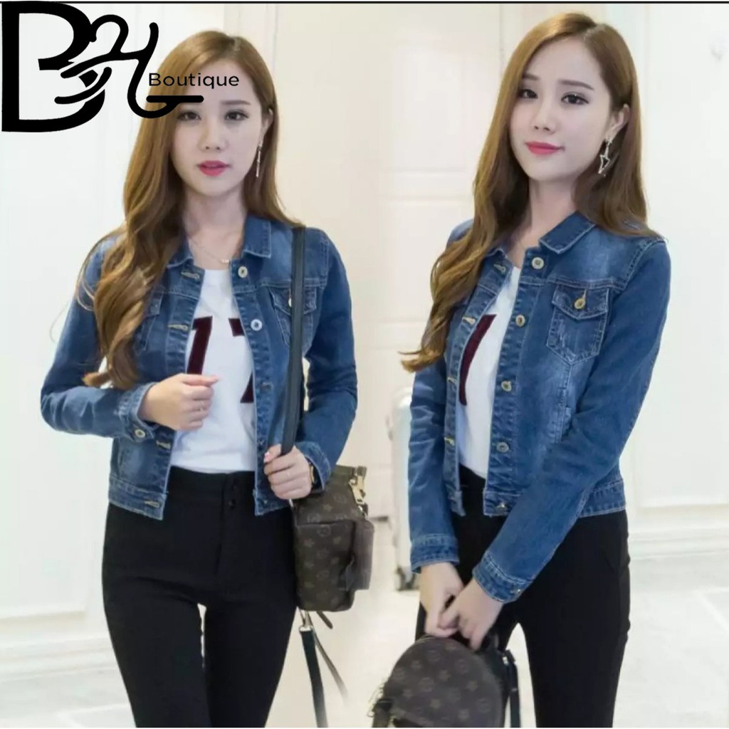 Áo Khoác Jean Nữ Có 3 Màu Mặc Thu Đông,chống Nắng Thiết Kế Đẹp Lên Phom Chuẩn Phù Hợp Mọi Lứa Tuổi