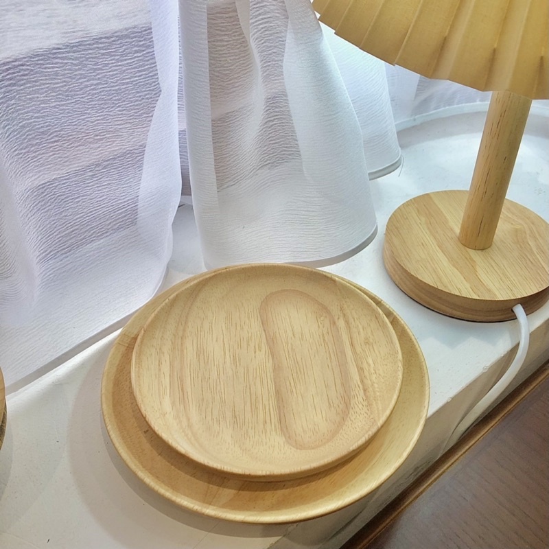 Đĩa decor gỗ sồi cao cấp 15cm và 18cm