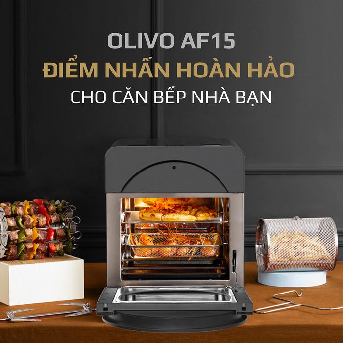 [Chính Hãng] Nồi Chiên Không Dầu Olivo AF15 - BH 24 Tháng, Nồi Nướng Đa Năng, Nướng Gà Nguyên Con, Thương Hiệu Mỹ