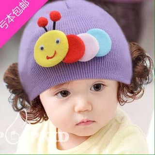 Mũ len tóc giả hình sau dễ thương