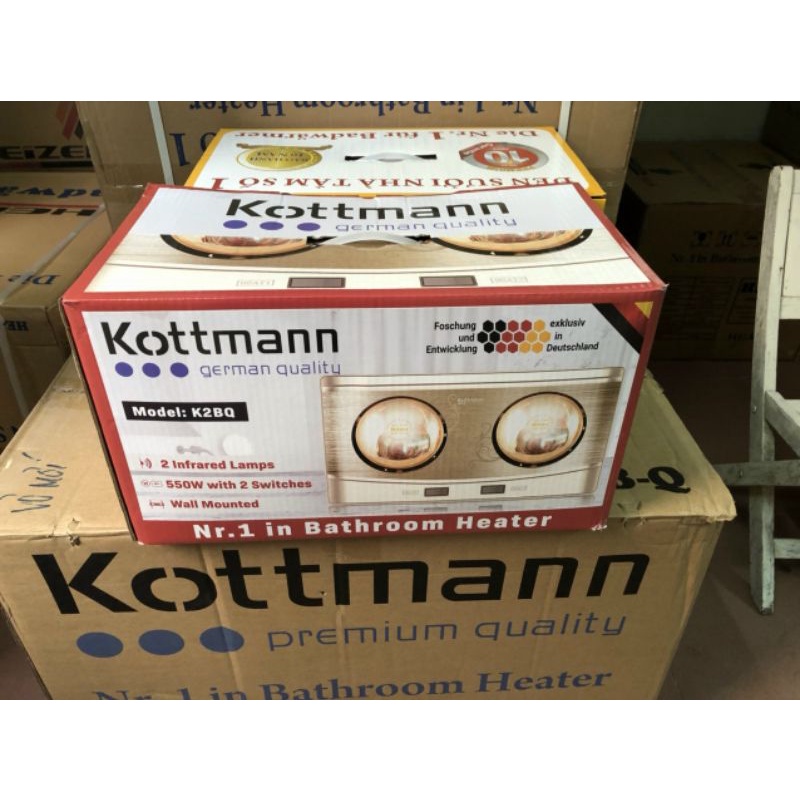 Đèn sưởi Kottmann 2 bóng K2B-Q- Hàng chính hãng-bảo hàng toàn quốc