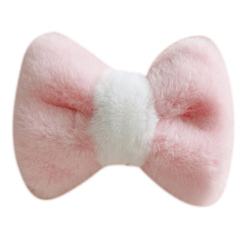 Kẹp Tóc Lông Xù Đính Nơ Lớn Xinh Xắn Giá Đỡ