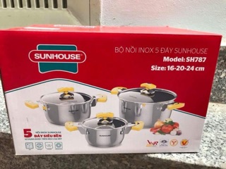 Bộ nồi Sunhouse SH787 5 đáy