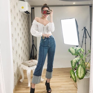 Áo croptop bẹt vai