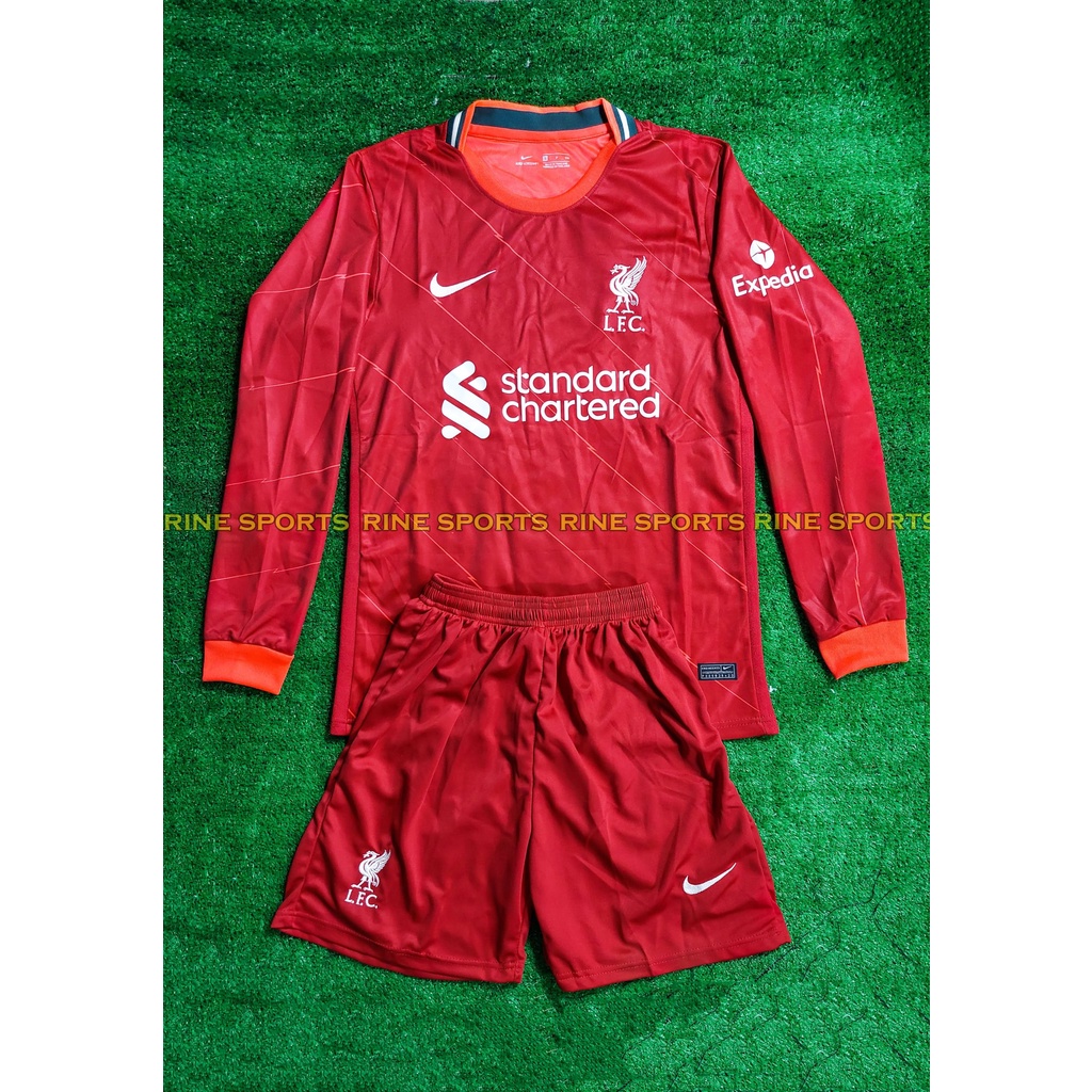 Bộ áo bóng đá LIver - Liverpool Dài Tay Hàng Super Thailand Logo Thuê toàn bộ giống thi đấu 100%