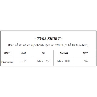 [Mã BMLT35 giảm đến 35K đơn 99K] Quần short 2 cúc đen TYGA SHORT/BL freesize