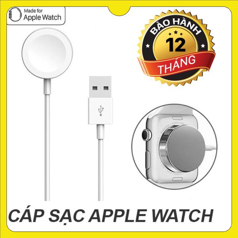 Cáp sạc apple watch, dây sạc apple watch không dây series 1-2-3-4-5-6, hàng chuẩn Apple, bảo hành 1 năm