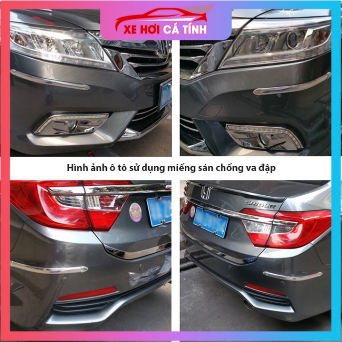 Bộ dán viền ô tô chống va đập gồm 4 chiếc dán 4 cạnh trước và sau xe ô tô hiệu quả chống xước