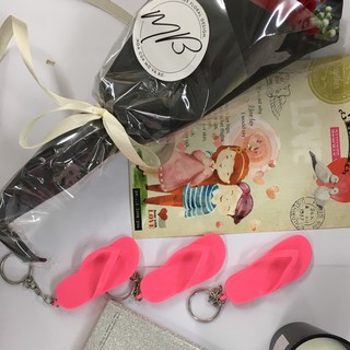 Móc chìa khóa đôi dép hồng dễ thương