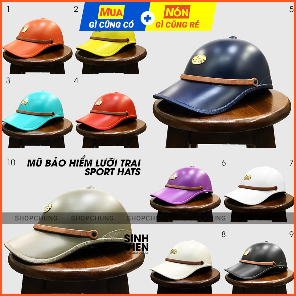 MŨ BẢO HIỂM LƯỠI TRAI SPORT HATS NHIỀU MÀU - ATI