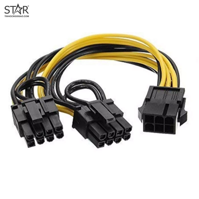 Cáp Nguồn Phụ Vga Từ 6 Pin Sang 2 Cổng 8 Pin cũ