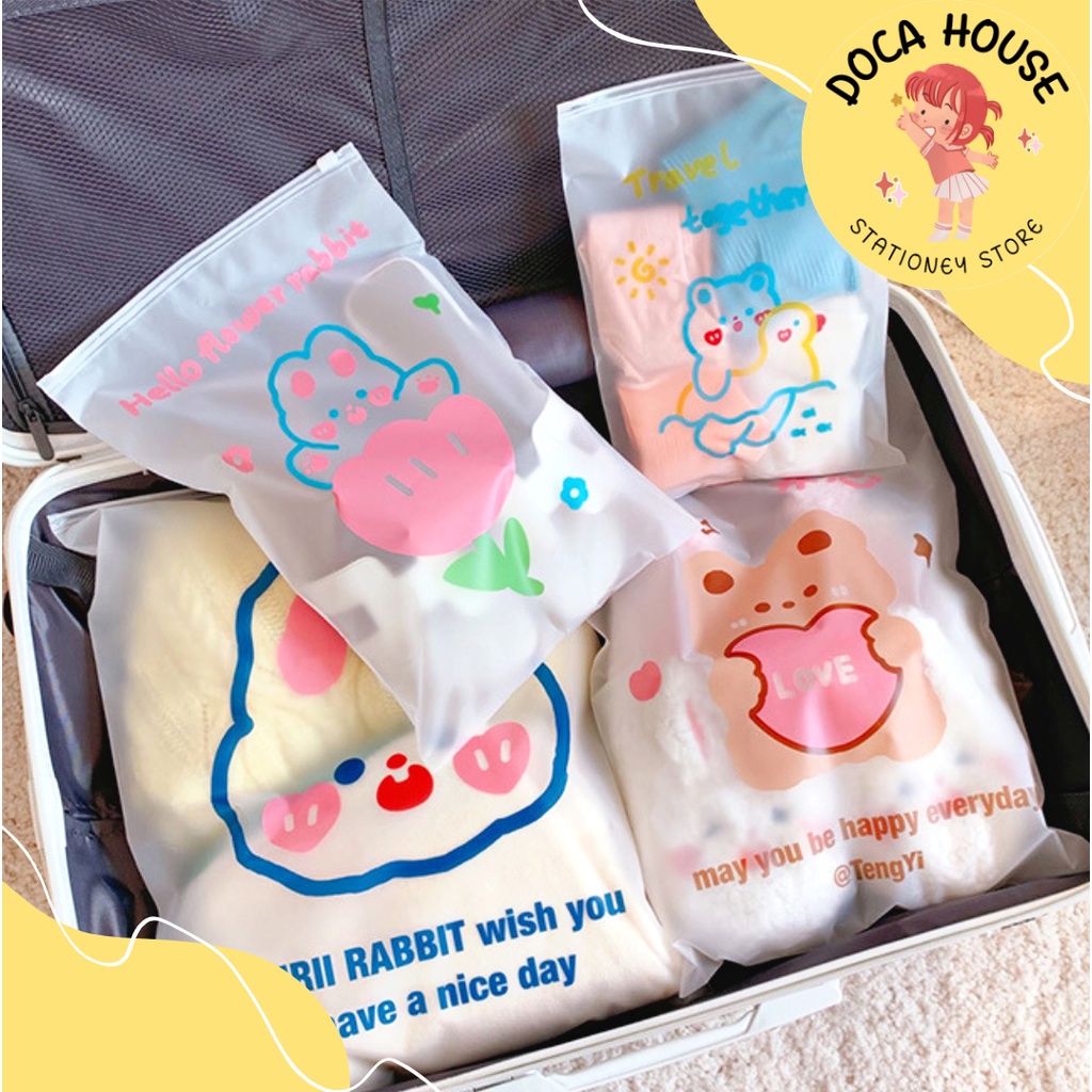 Túi Zip Khóa Lụa Mờ Đa Năng Đựng Quần Áo, Phụ Kiện Tiện Lợi Cho Du Lịch, Gọn Gàng Nhà Cửa