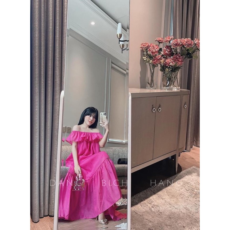 Đàm maxi von bèo trệt vai về 5 màu | BigBuy360 - bigbuy360.vn