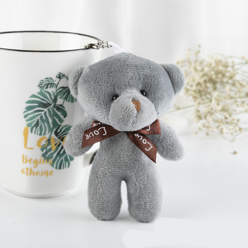 Gấu Bông Teddy 12cm Bằng Cotton PP Mềm Mại Dùng Làm Móc Khóa DIY
