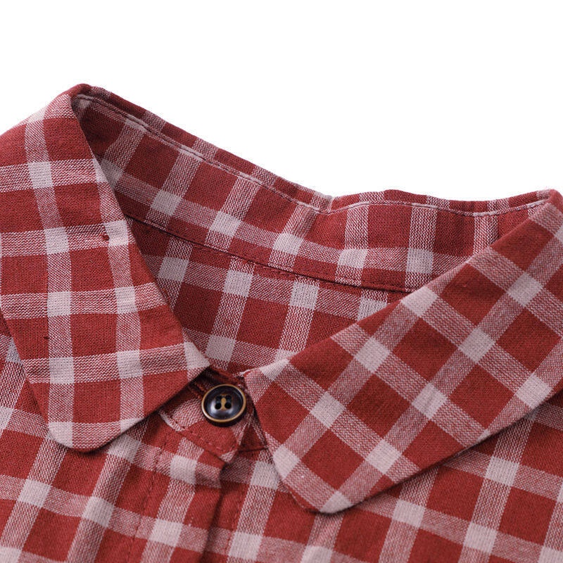 Áo Sơ Mi Tay Ngắn Dáng Rộng Họa Tiết Sọc Caro Thiết Kế Mới Thời Trang Mùa Hè Dành Cho