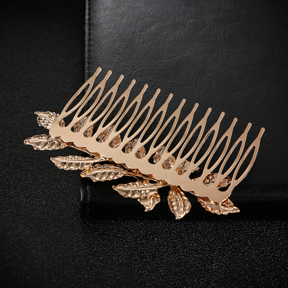 Lược Cài Tóc Hình Lá Kim Loại Thời Trang Cho Cô Dâu|Dây Buộc Tóc Phong Cách Hy Lạp|Băng Đô Nữ