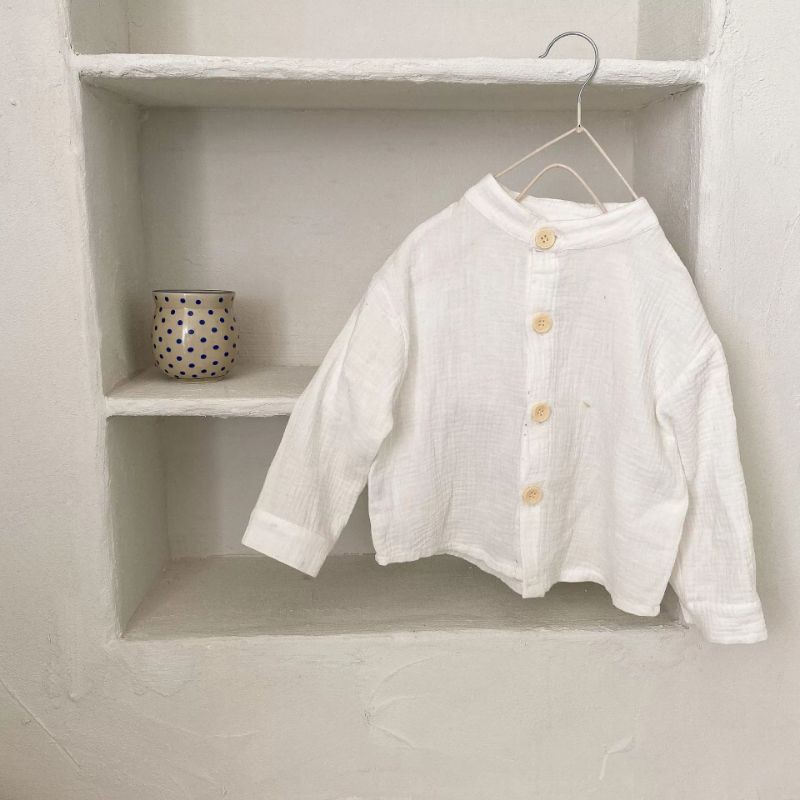 Áo sơ mi đũi Vintage cho bé trai và bé gái phong cách_ Hàng tuyển chọn cao cấp