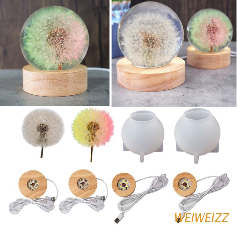 Khuôn silicone tạo hình làm đèn LED hình quả cầu pha lê DIY