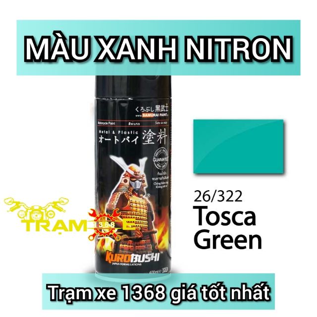 SƠN SAMURAI SƠN XỊT MÀU XANH NITRON, XANH TOSCA MÃ MÀU 322