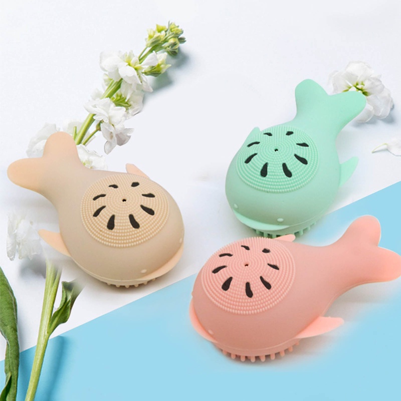 Cọ Rửa Mặt Bằng Silicon Hình Cá Voi Dễ Thương