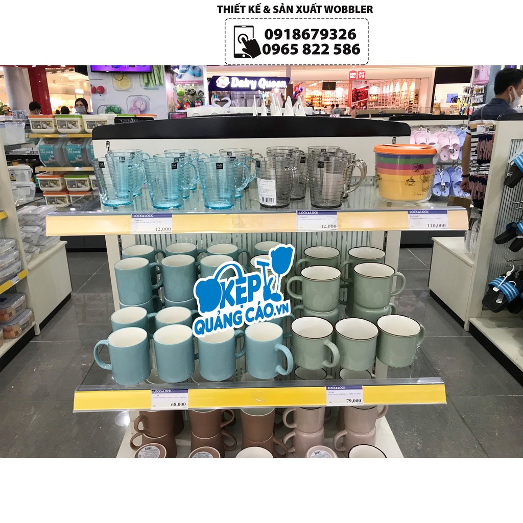 Nẹp nhựa siêu thị, Kẹp giá kệ kính 1cm.