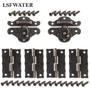 Set ổ khóa bản lề khắc hình nổi cho hộp đựng trang sức vali phong cách cổ điển