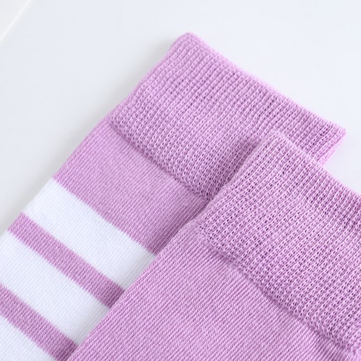 Vớ cotton giữ ấm họa tiết 4 sọc ngang cho bé gái