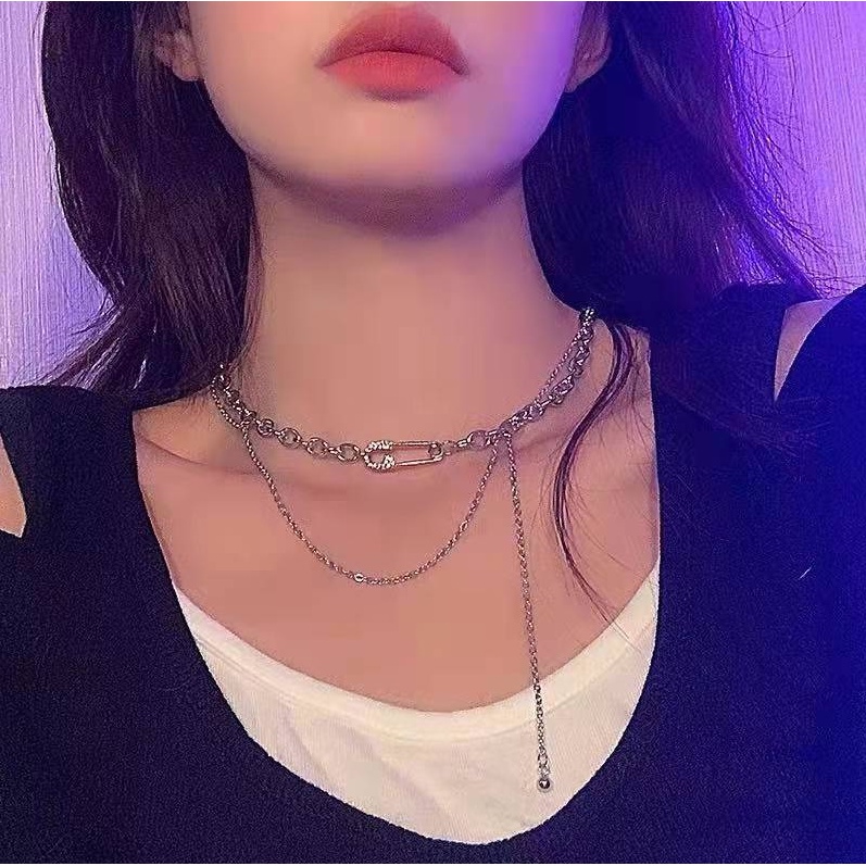 IF ME Vòng cổ bạc mặt hình giấy phong cách Hàn Quốc