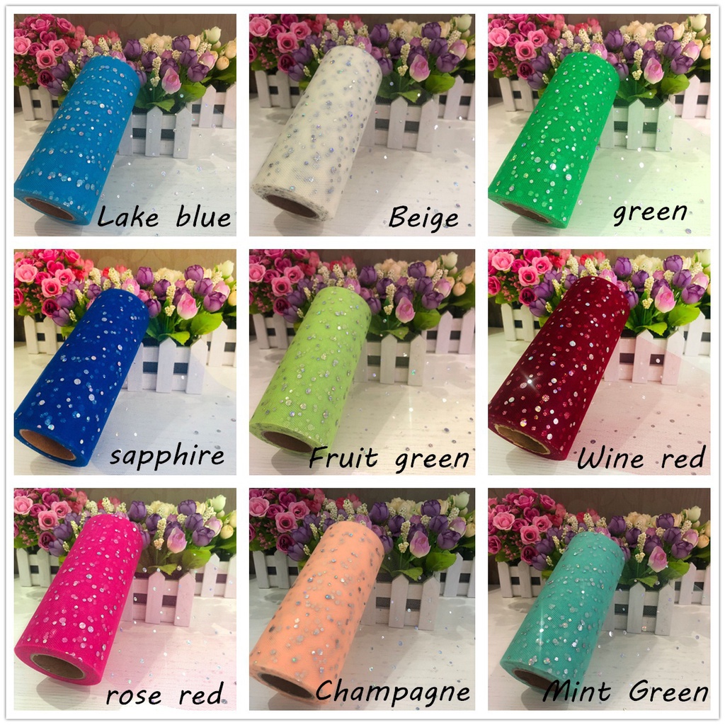 Cuộn Vải Tuyn Nhiều Màu Sắc Kích Thước 10 Yard Dùng Trang Trí Tiệc Cưới
