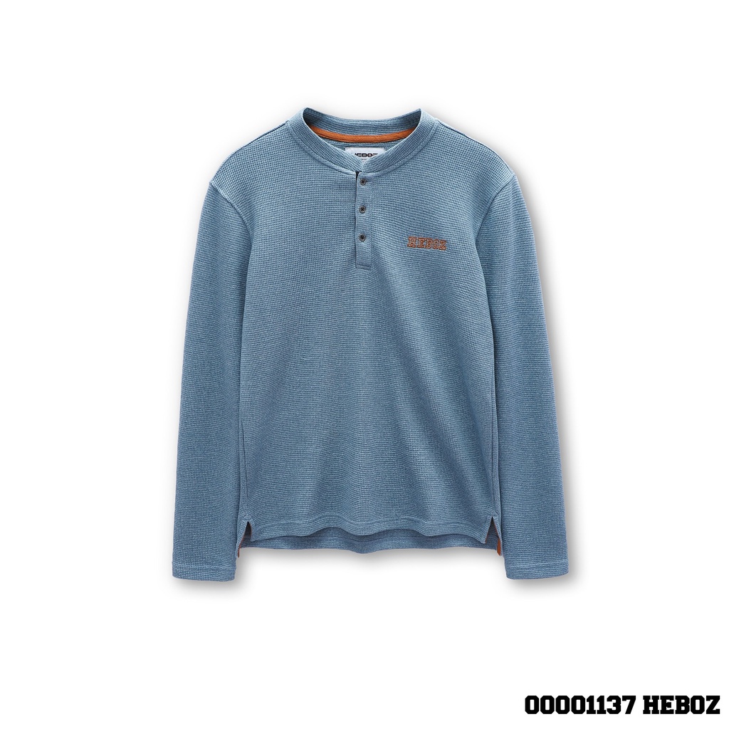 Áo henley dài tay waffle Heboz 4M, chất vải waffle co dãn thoáng mát - 00001137