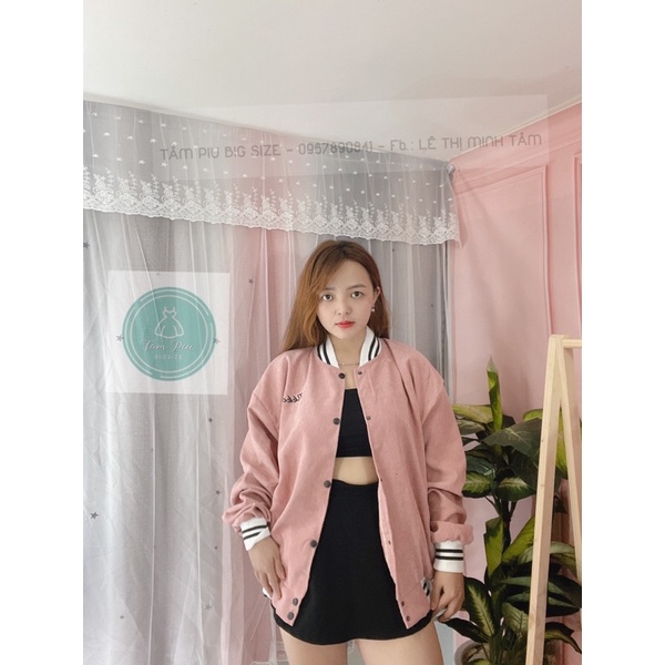 Áo khoác bomber bigsize ✔️GIÁ HUỶ DIỆT✔️ from rộng chất nhung gan bao chuẩn hình mẫu