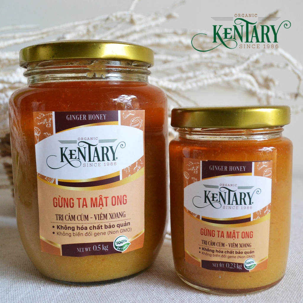 Gừng Ta Ngâm Mật Ong Kentary - Vị Cay Ngọt Tốt Cho Hệ Tiêu Hóa Và Hệ Miễn Dịch - Hũ 230gr