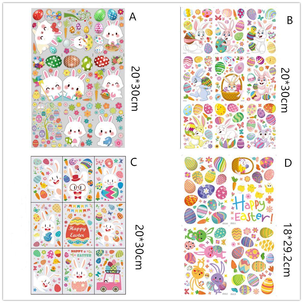 Sticker Dán Cửa Sổ Họa Tiết Thỏ Phục Sinh Hai Mặt Tháo Rời Được Dành Cho Phòng Trẻ Em